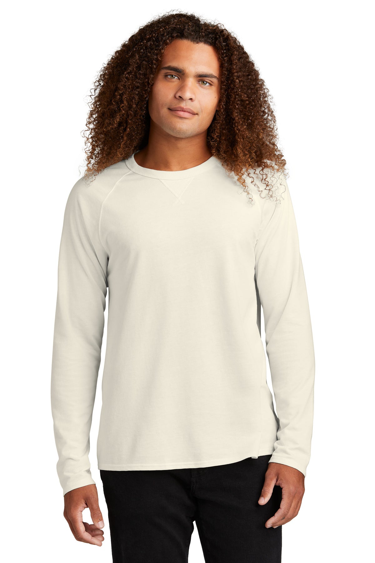 District Featherweight French Terry Long Sleeve Crewneck DT572 Mens Apparel Shirts & Tops