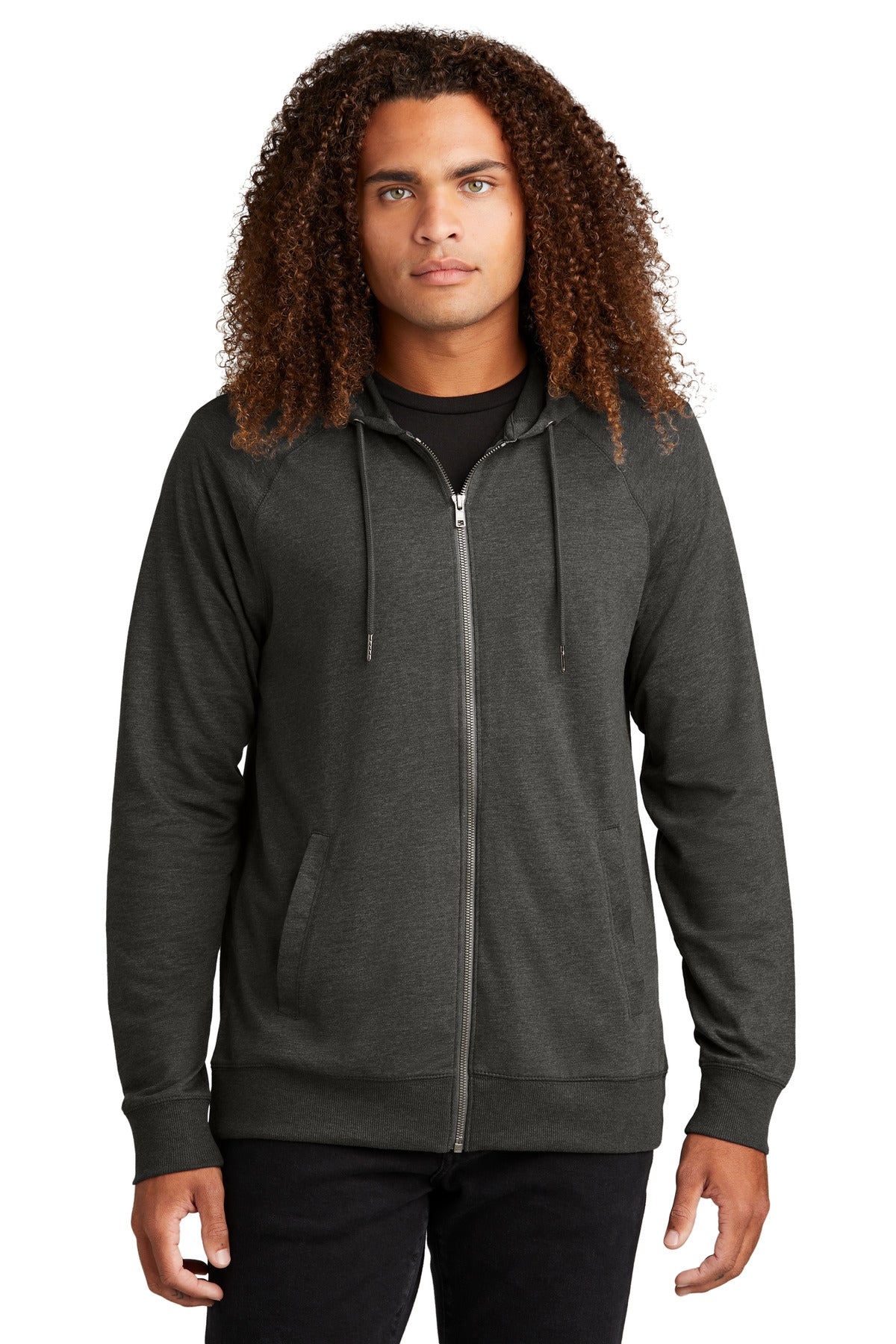 District Men's Featherweight French Terry Full-Zip Hoodie DT573