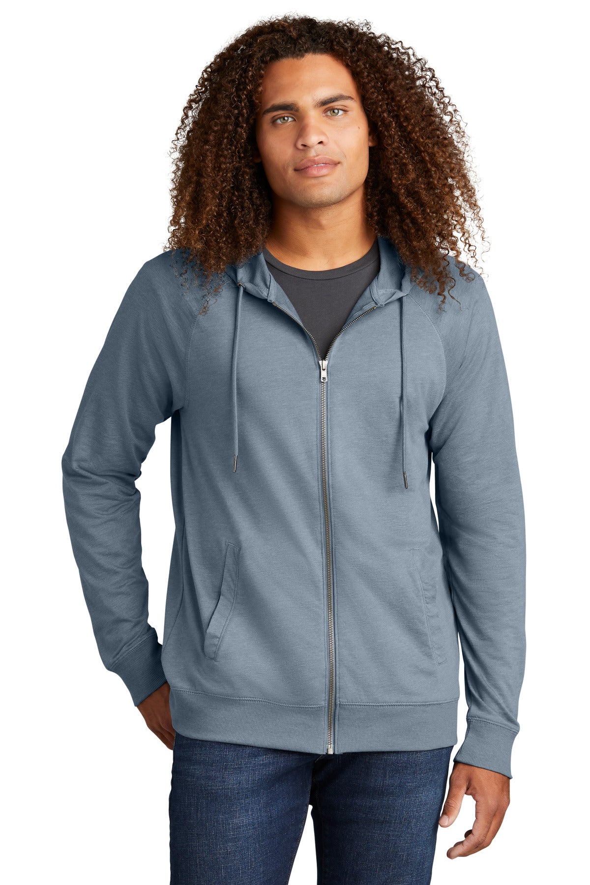 District Men's Featherweight French Terry Full-Zip Hoodie DT573