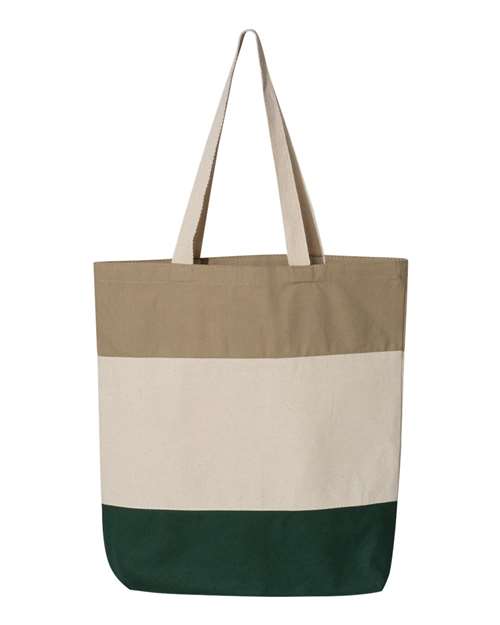 Q-Tees Tri-Color Tote Unisex Accessories Bags & Backpacks