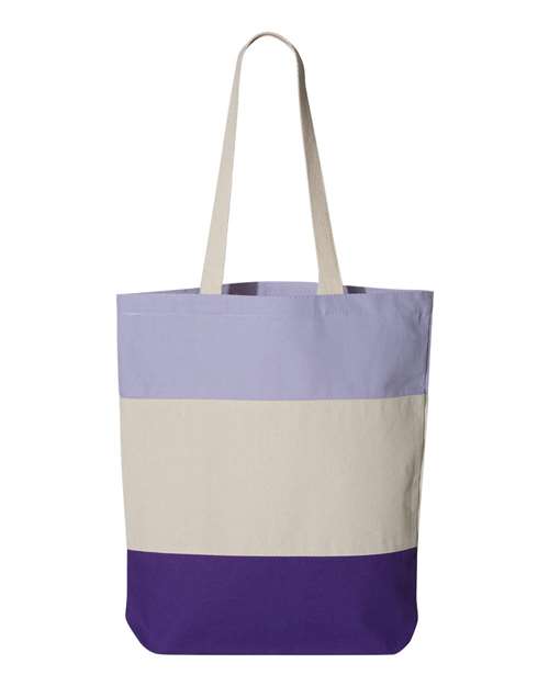 Q-Tees Tri-Color Tote Unisex Accessories Bags & Backpacks