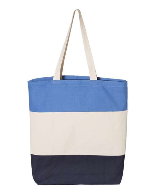 Q-Tees Tri-Color Tote Unisex Accessories Bags & Backpacks
