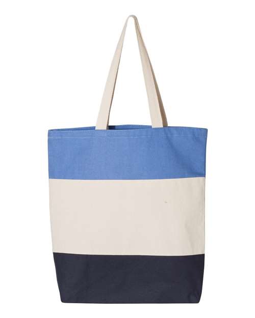 Q-Tees Tri-Color Tote Unisex Accessories Bags & Backpacks