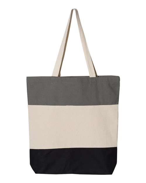 Q-Tees Tri-Color Tote Unisex Accessories Bags & Backpacks