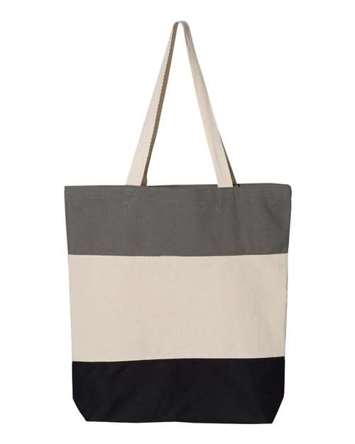 Q-Tees Tri-Color Tote Unisex Accessories Bags & Backpacks