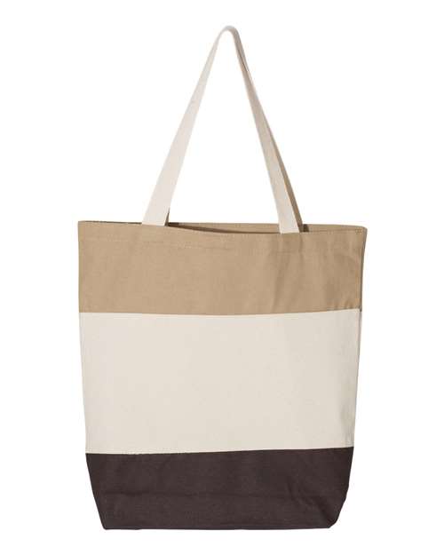 Q-Tees Tri-Color Tote Unisex Accessories Bags & Backpacks