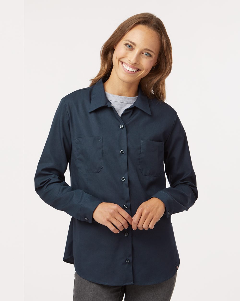 Dickies Women's Long Sleeve Industrial Work Shirt Womens Apparel Shirts & Tops