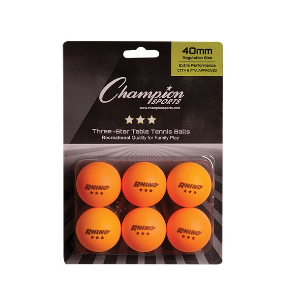 Champion Sports 3 Star Tournament Table Tennis Balls Sports Equipment All