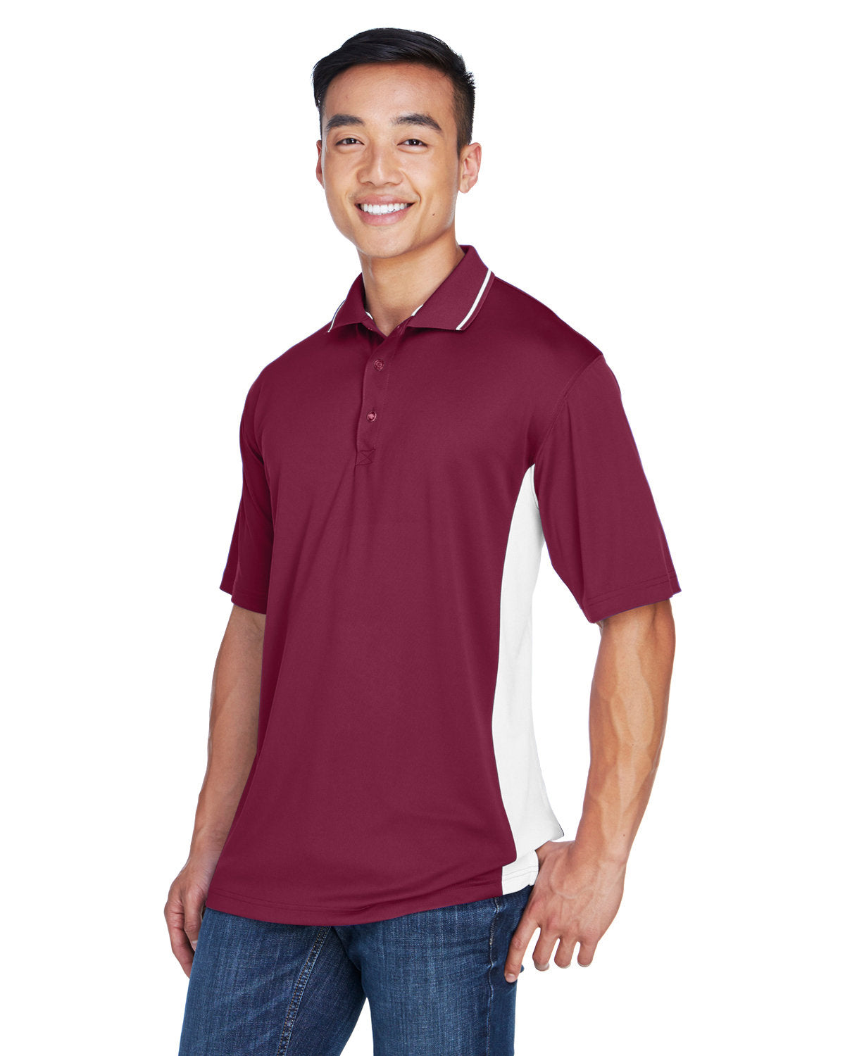 UltraClub Men's Cool & Dry Sport Two-Tone Polo Mens Apparel Shirts & Tops