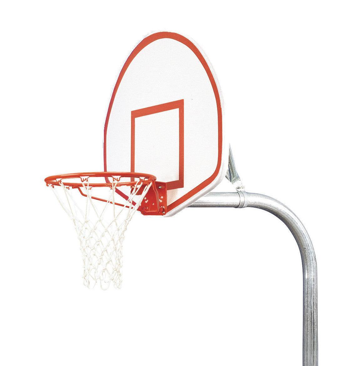 Bison 3-1/2" Tough Duty Finished Aluminum Fan Playground Basketball System Basketball Equipment All