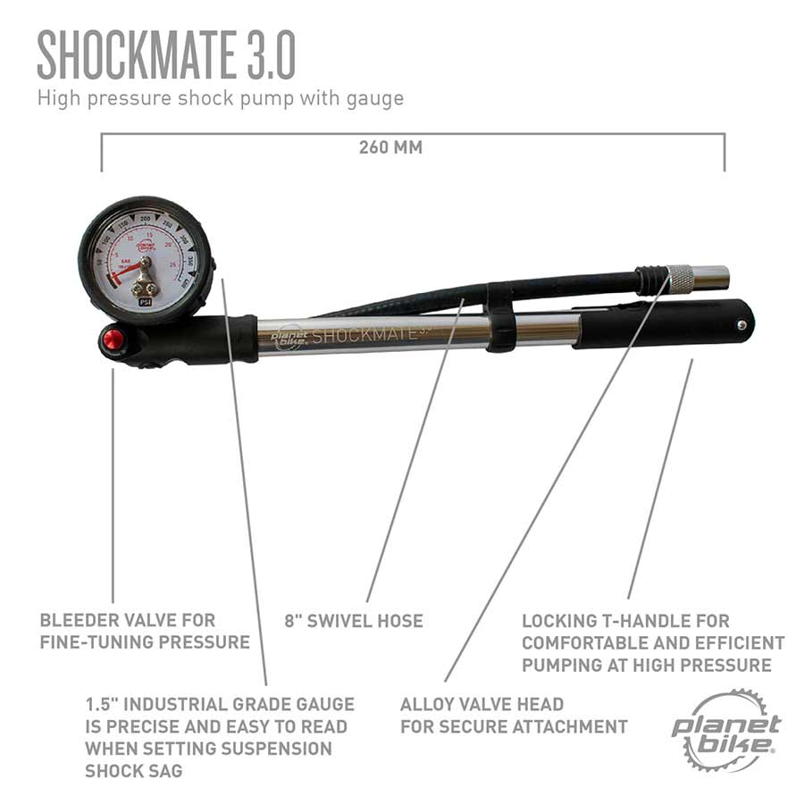 Planet Bike Shockmate 3.0 Shock Pump-5