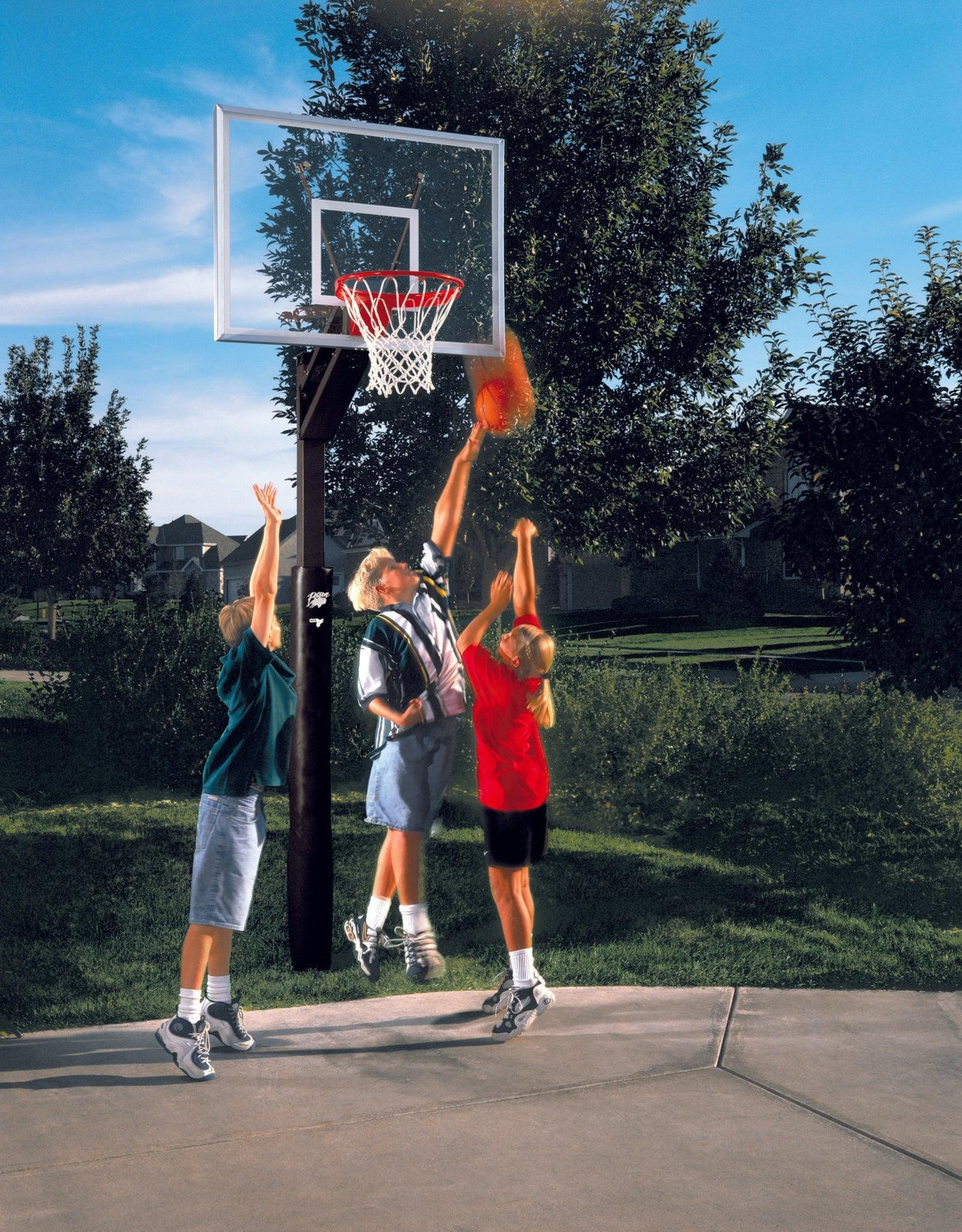 Bison All Conference Qwik Change 4" Adjustable Basketball System Basketball Equipment All