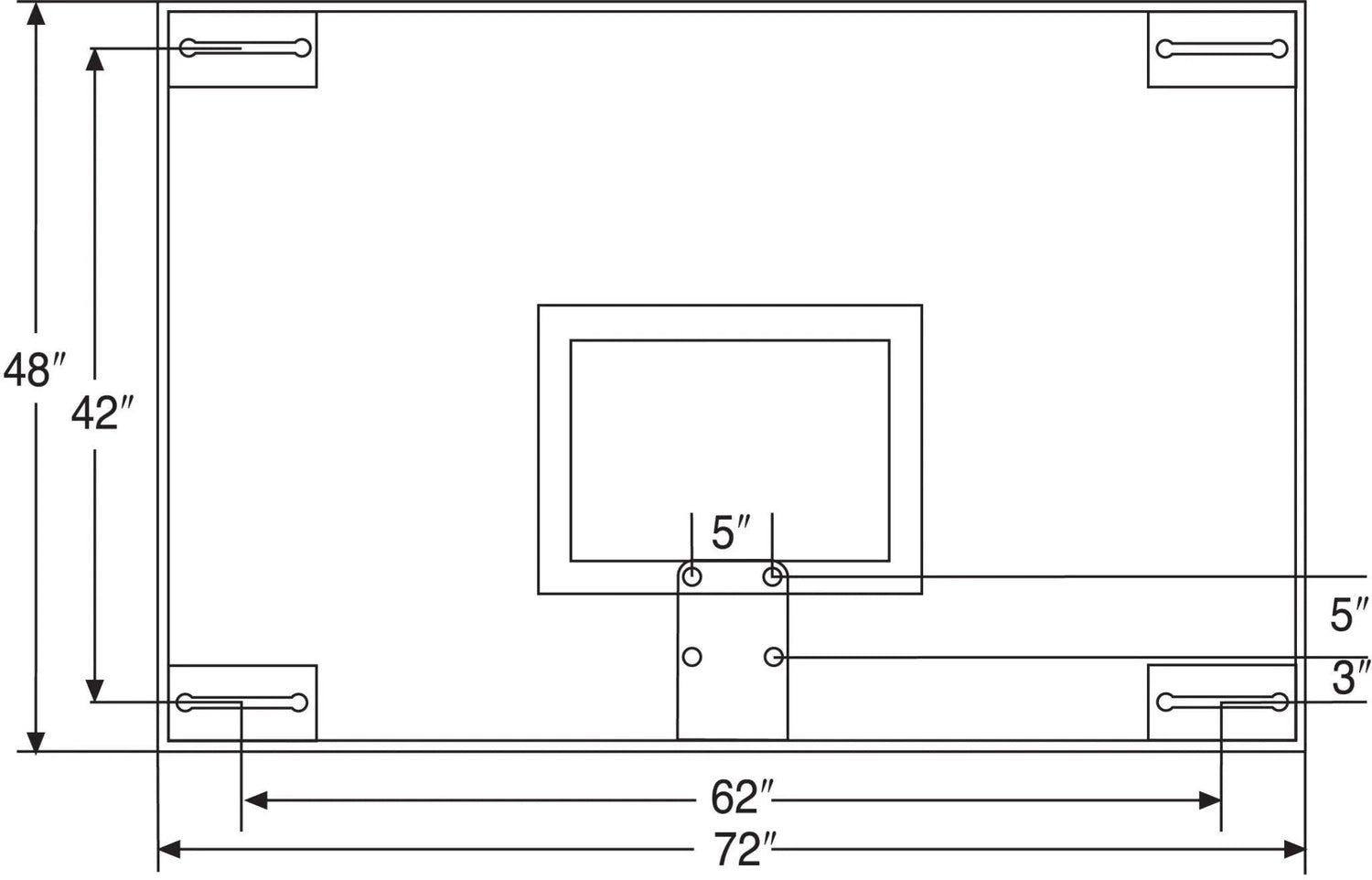 Bison 48" x 72" Tall Glass Competition Backboard Basketball Equipment All