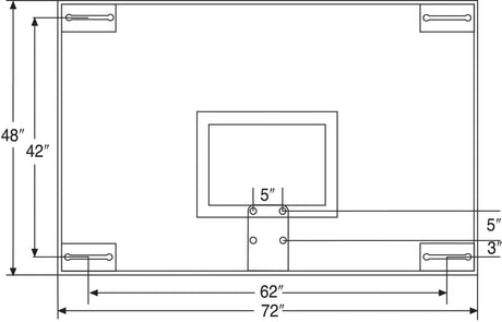 Bison 48" x 72" Tall Glass Competition Backboard Basketball Equipment All
