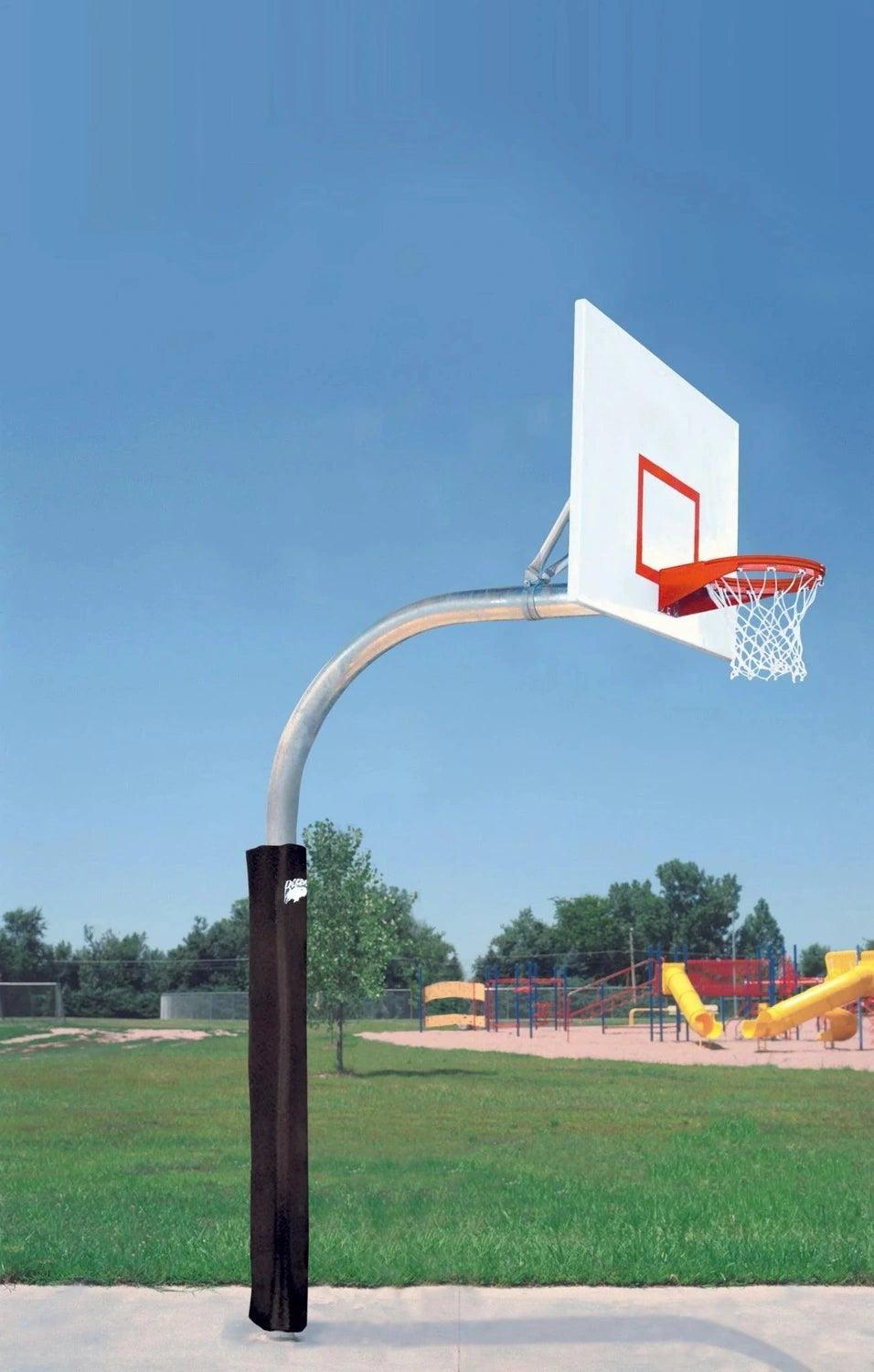 Bison 5-9/16" Mega Duty Steel Rectangle Playground Basketball System Basketball Equipment All