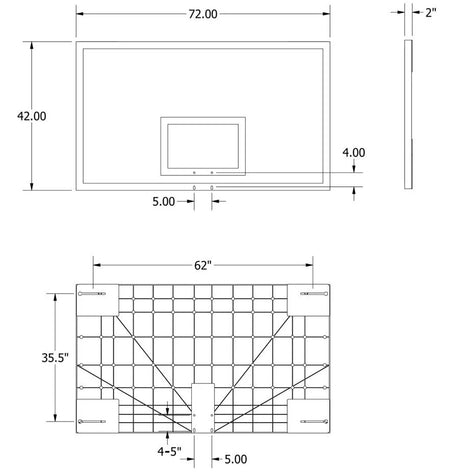 Bison Molded Rectangular Backboard Basketball Equipment All