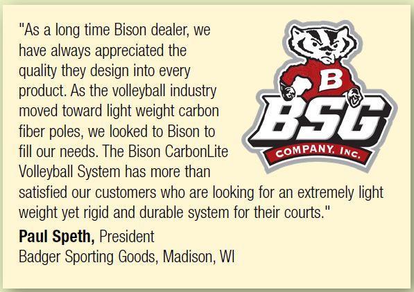 Bison CarbonLite Composite Volleyball Double Court System without Sockets Volleyball Nets & Court Equipment All