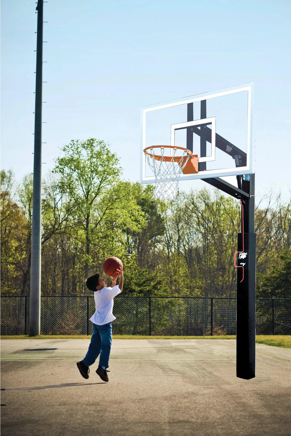 Bison ZipCrank Playground Adjustable Systems Basketball Equipment All
