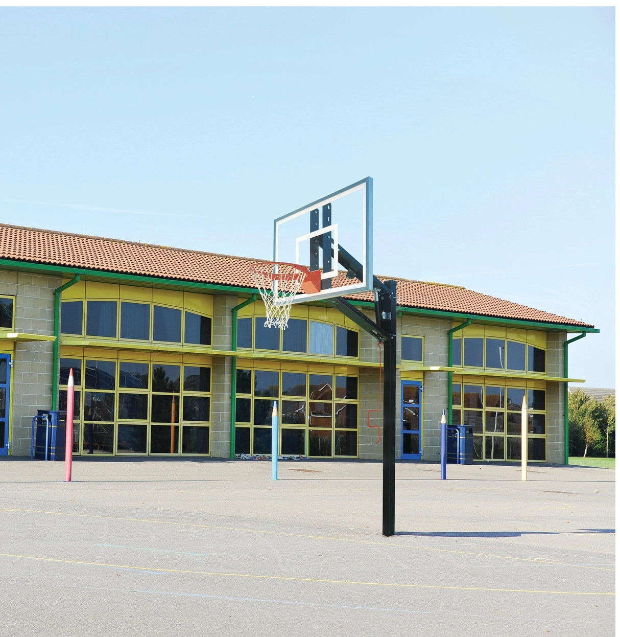 Bison ZipCrank Playground Adjustable Systems Basketball Equipment All