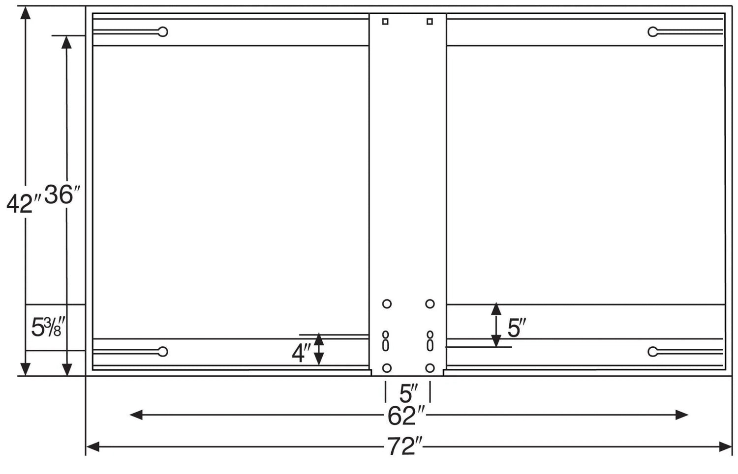 Bison 42" x 72" Rectangular Steel Backboard Basketball Equipment All
