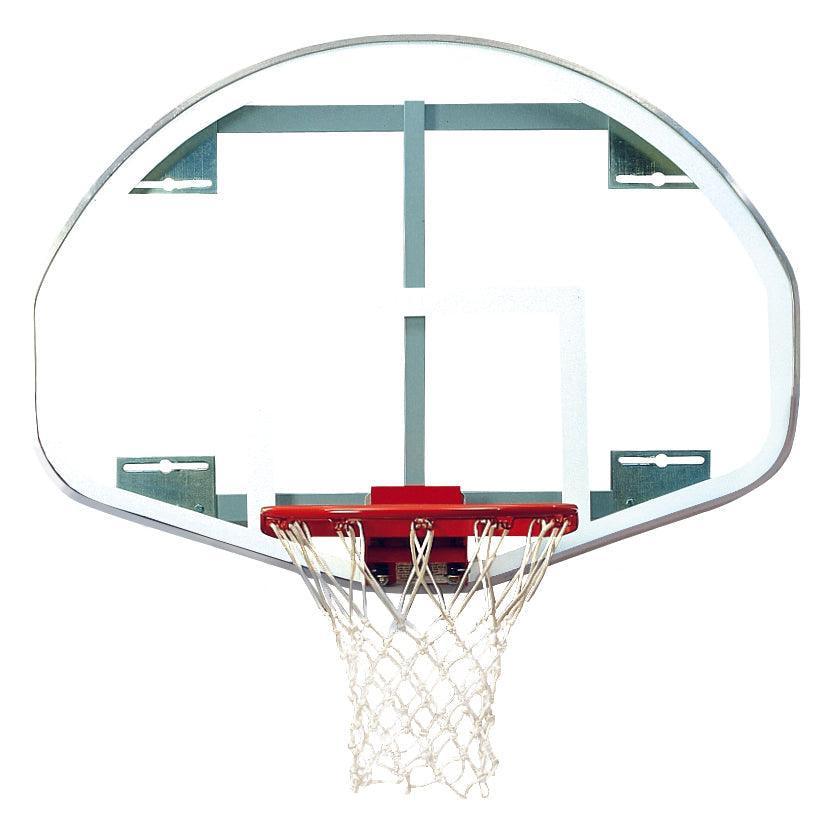 Bison 39" x 54" Extended Life Competition Fan-Shaped Glass Backboard Basketball Equipment All