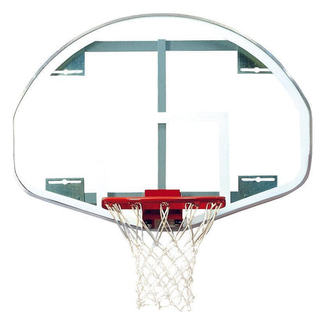 Bison 39" x 54" Extended Life Competition Fan-Shaped Glass Backboard Basketball Equipment All