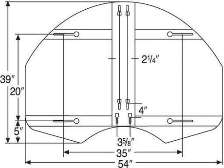 Bison 39" x 54" Ruff Play Rear Mount Steel Playground Backboard Basketball Equipment All