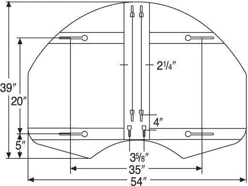 Bison 39" x 54" Ruff Play Rear Mount Steel Playground Backboard Basketball Equipment All