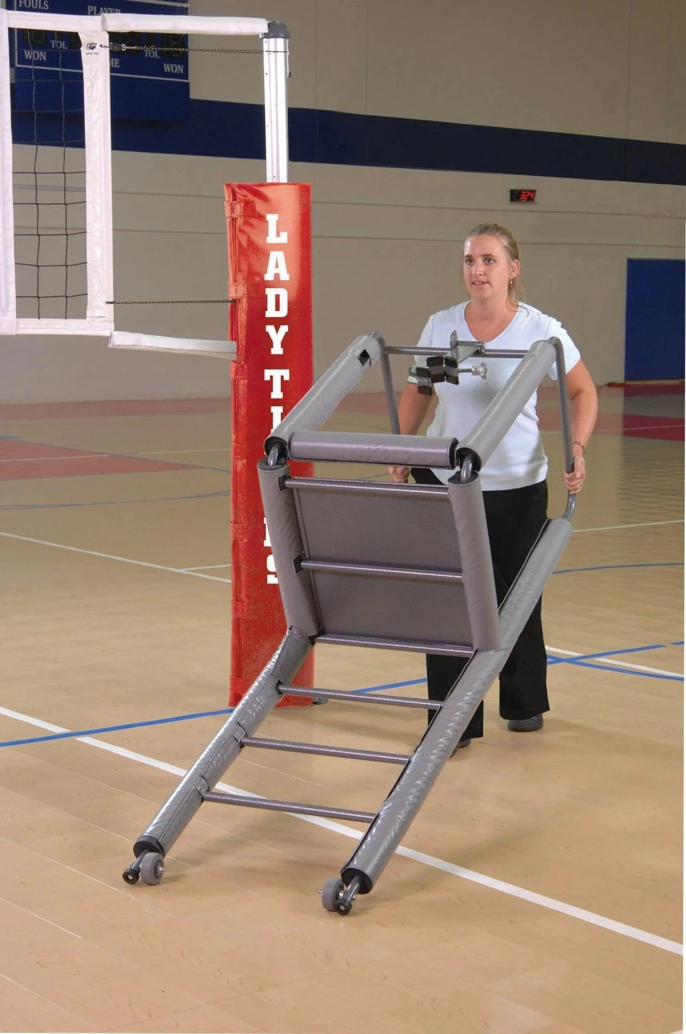 Bison Adjustable Height Clamp-on Volleyball Officials Platform with Padding Volleyball Nets & Court Equipment All