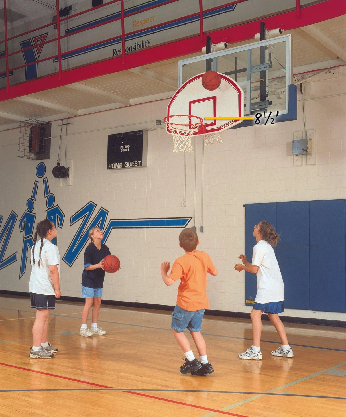 Bison 6-In-1 Easy Up Youth Mini Goal Basketball Equipment All