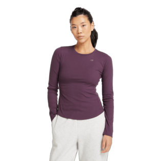 New Balance Women's Micro-Rib Long Sleeve Womens Apparel Shirts & Tops
