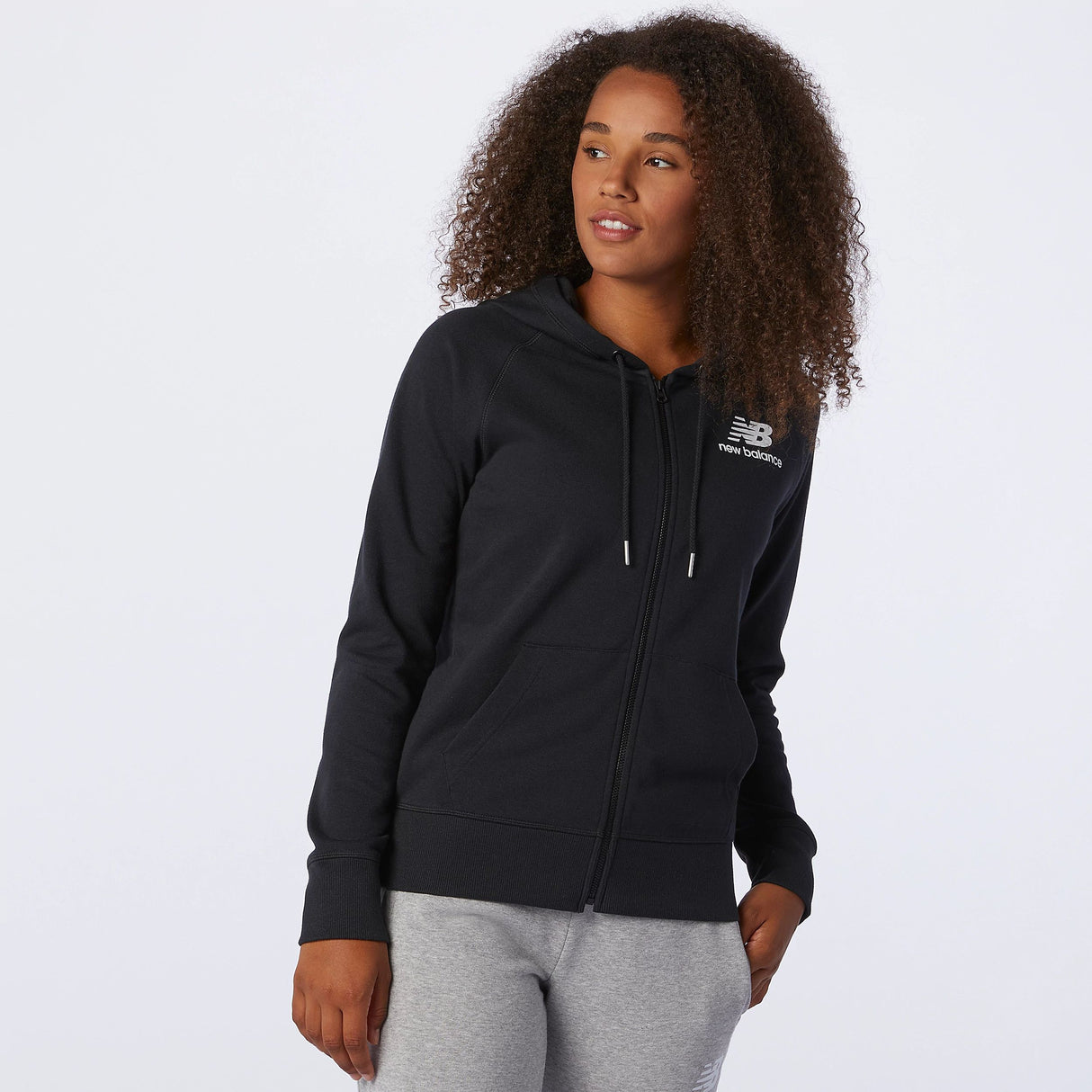 New Balance Women's Essentials Full Zip Hoodie Womens Apparel Sweatshirts & Fleece
