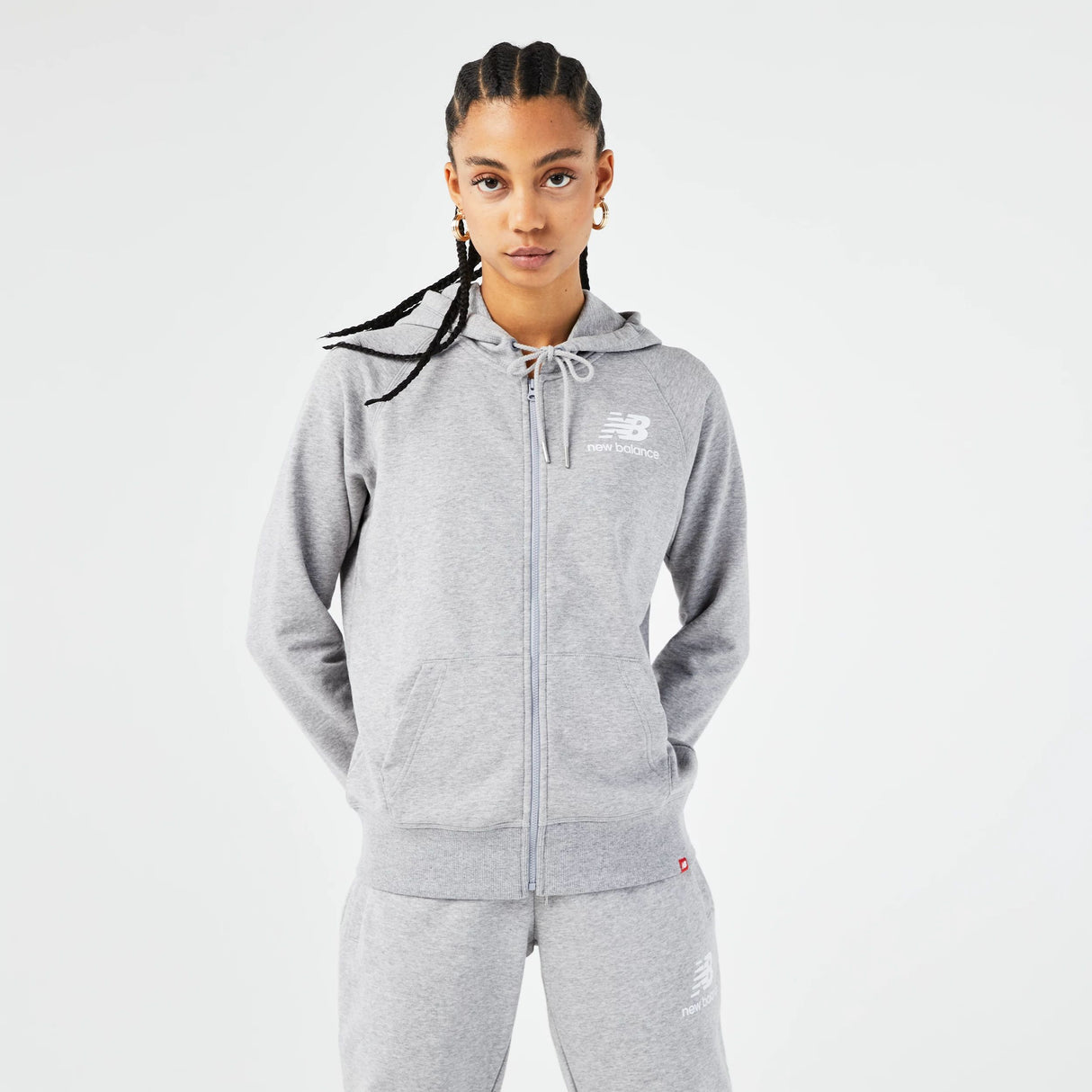 New Balance Women's Essentials Full Zip Hoodie Womens Apparel Sweatshirts & Fleece