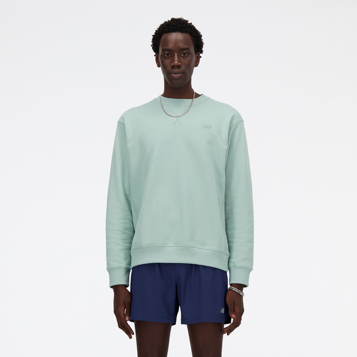 New Balance Men's Athlete Athletics French Terry Crew Mens Apparel Sweatshirts & Fleece