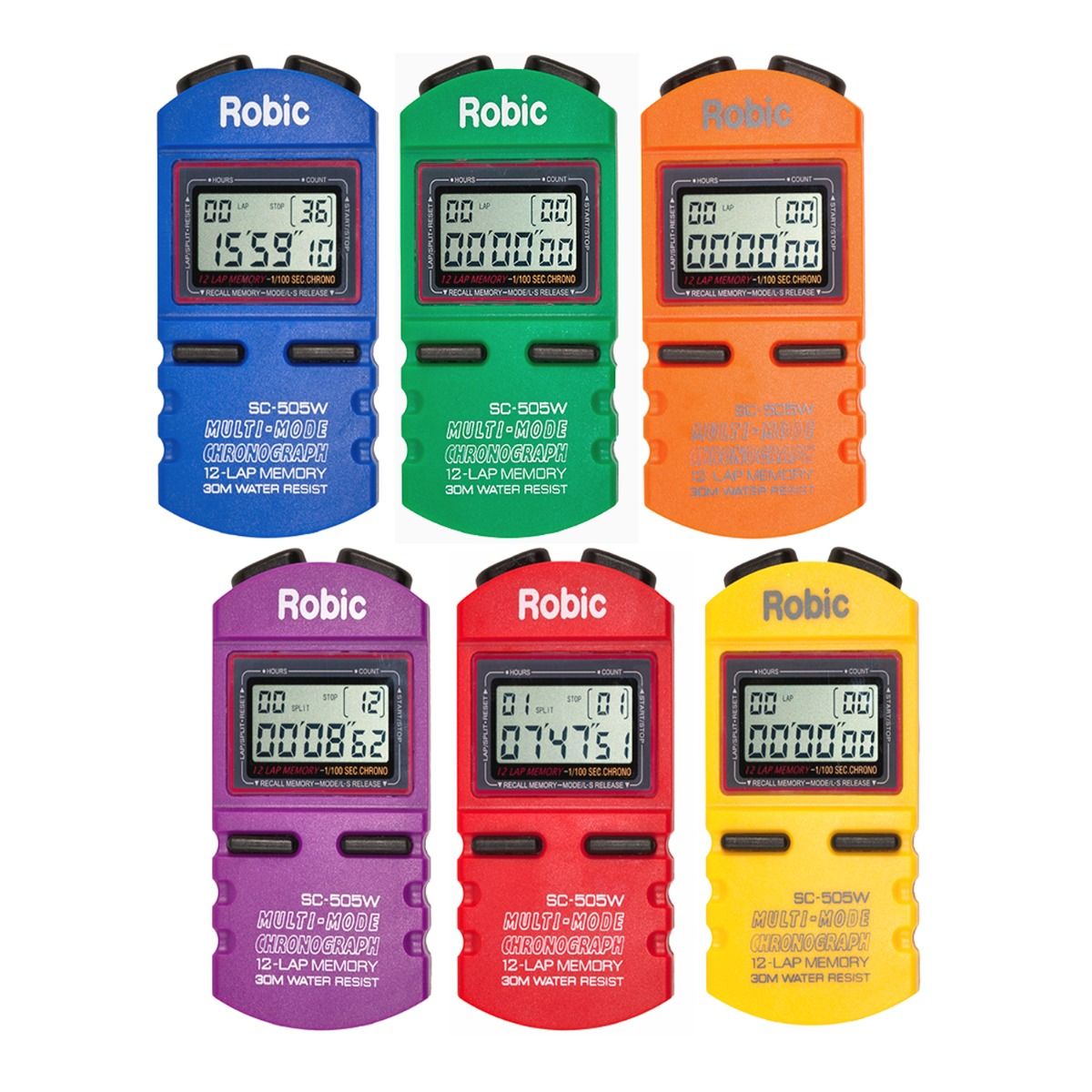 Gill Athletics Robic Sc-505w Stopwatches - Set Of 6 Track & Field Field Equipment All