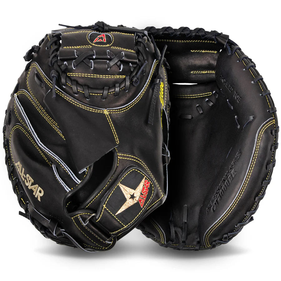 All-Star Solid Black Pro-Elite 33.5" Catchers Mitt Baseball Gloves & Mitts All
