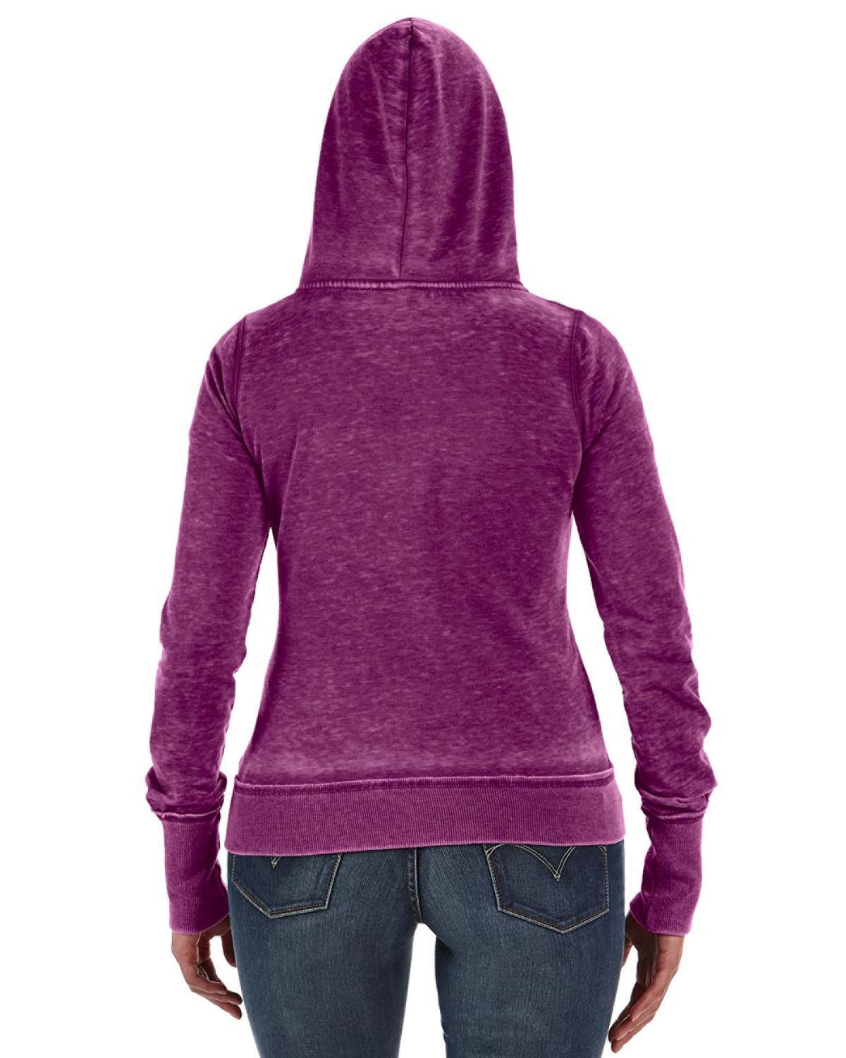 J. America Women's Zen Full-Zip Fleece Hooded Sweatshirt JA8913-AB Womens Apparel Sweatshirts & Fleece