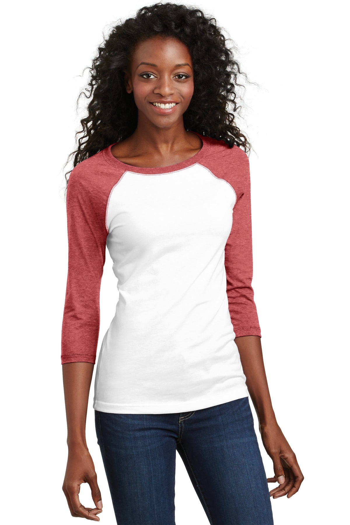 District Juniors 50/50 3/4-Sleeve Raglan Tee-1