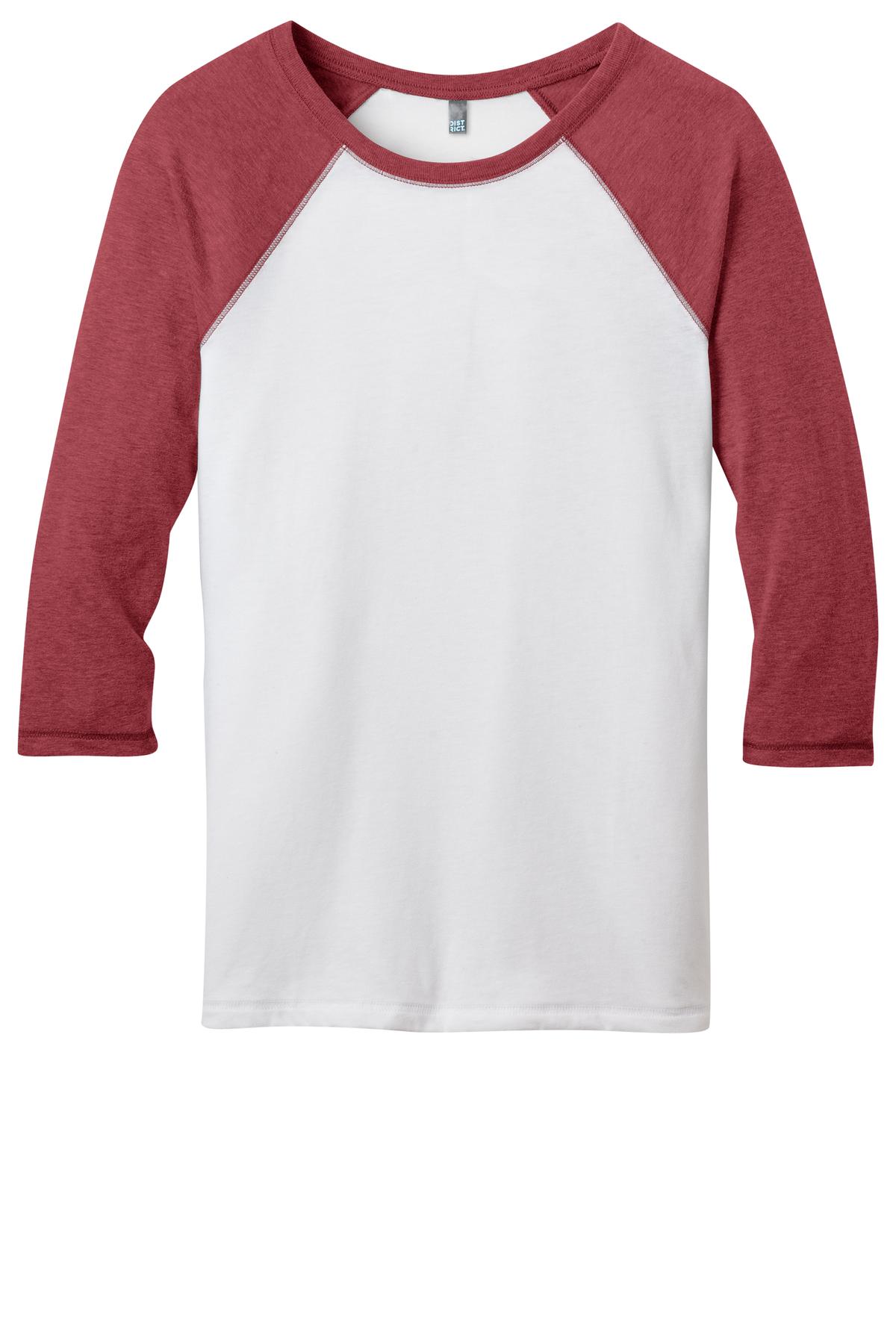 District Juniors 50/50 3/4-Sleeve Raglan Tee-3
