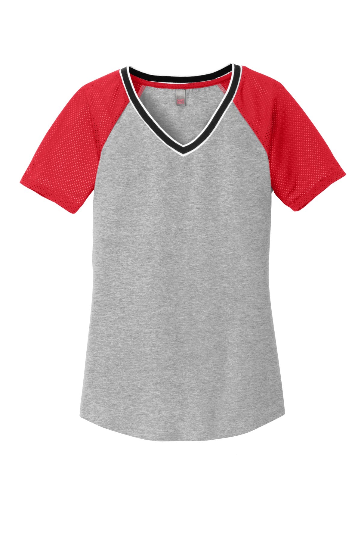 District Juniors Mesh Sleeve V-Neck Tee. DT276 Youth Apparel Shirts & Tops