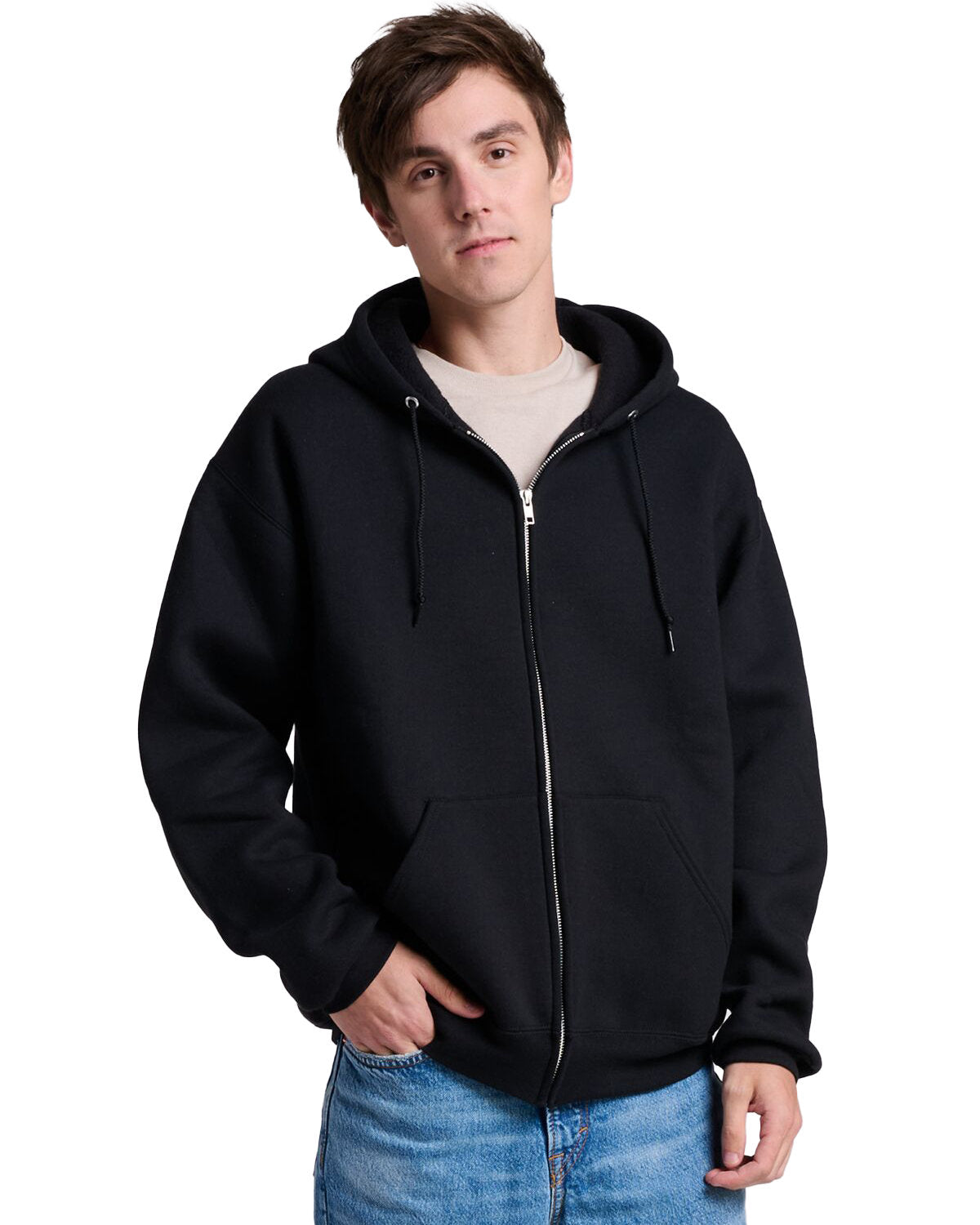 JERZEES Unisex Rugged Full-Zip Hooded Sweatshirt Z12M Mens Apparel Sweatshirts & Fleece