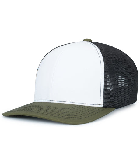 Pacific Headwear Contrast Stitch Trucker PacFlex Snapback Cap Unisex Accessories Hats & Caps