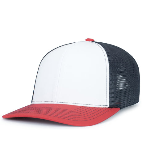 Pacific Headwear Contrast Stitch Trucker PacFlex Snapback Cap Unisex Accessories Hats & Caps