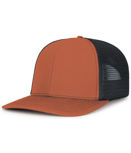 Pacific Headwear Contrast Stitch Trucker PacFlex Snapback Cap Unisex Accessories Hats & Caps