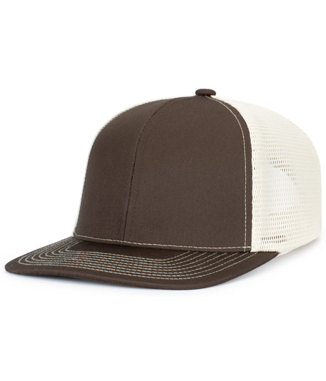 Pacific Headwear Contrast Stitch Trucker PacFlex Snapback Cap Unisex Accessories Hats & Caps
