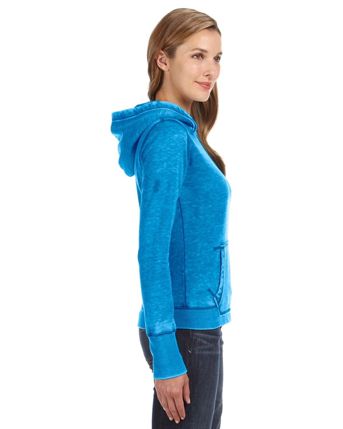 J. America Women's Zen Pullover Fleece Hooded Sweatshirt JA8912-AB Womens Apparel Sweatshirts & Fleece