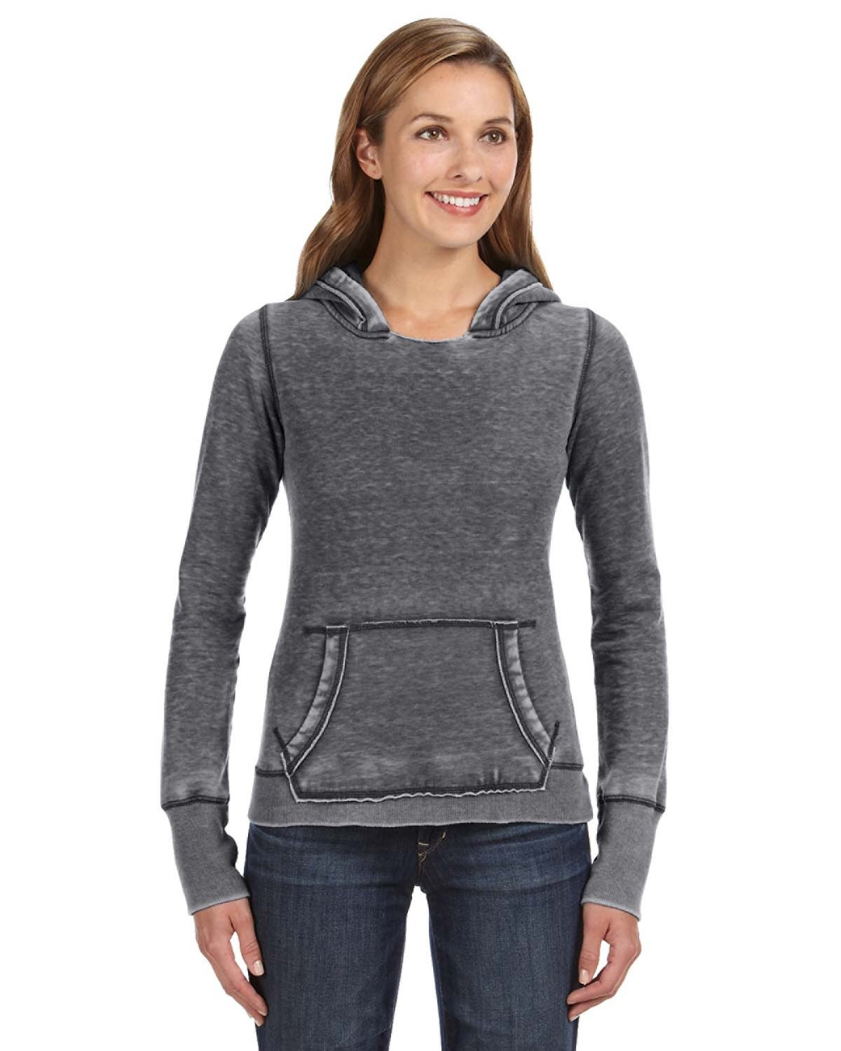 J. America Women's Zen Pullover Fleece Hooded Sweatshirt JA8912-AB Womens Apparel Sweatshirts & Fleece