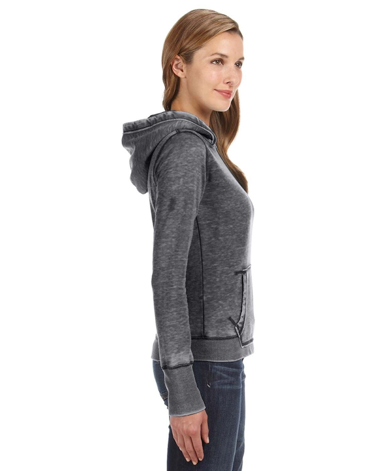 J. America Women's Zen Pullover Fleece Hooded Sweatshirt JA8912-AB Womens Apparel Sweatshirts & Fleece