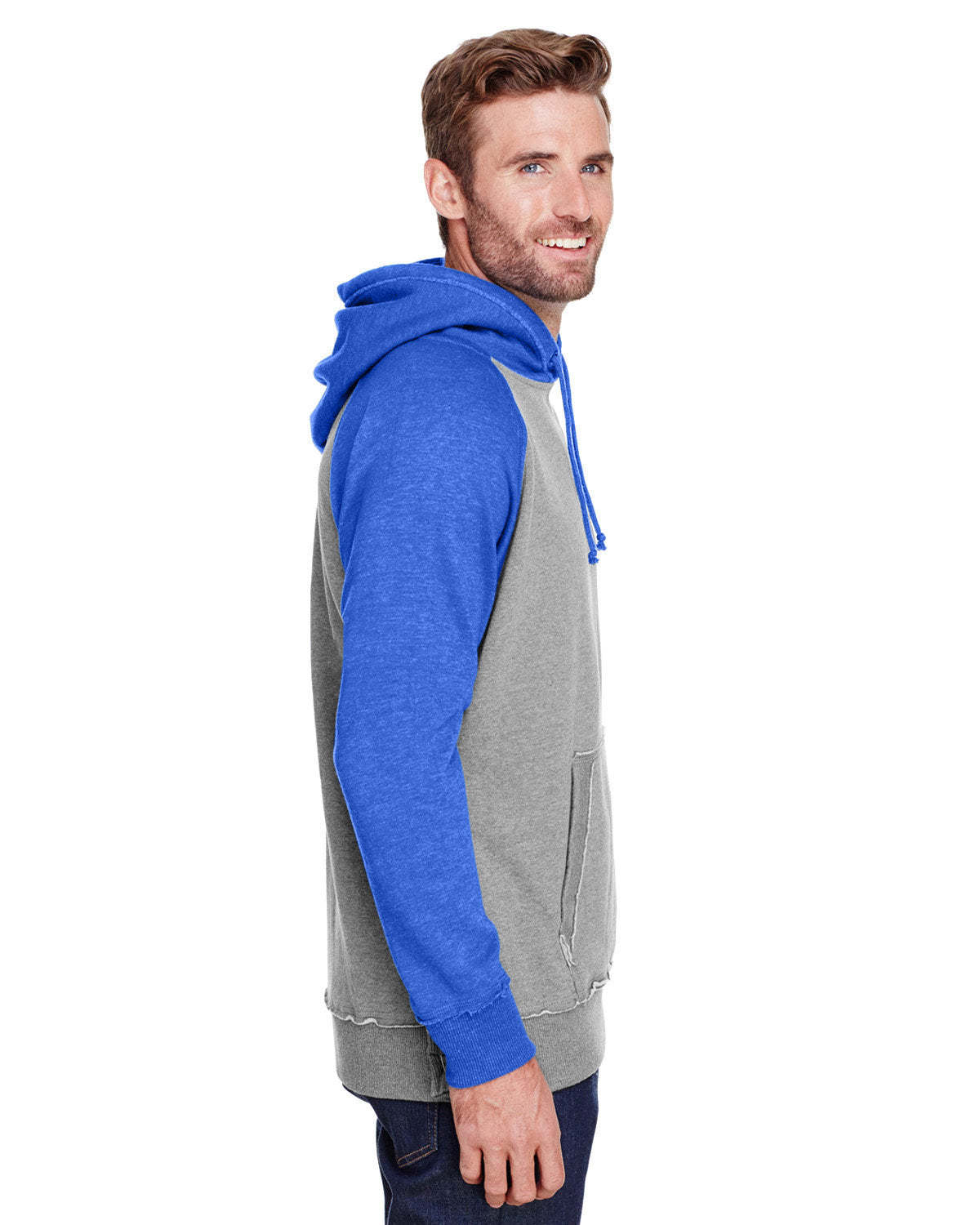 J. America Men's Vintage Heather Hooded Sweatshirt 1849 Mens Apparel Sweatshirts & Fleece