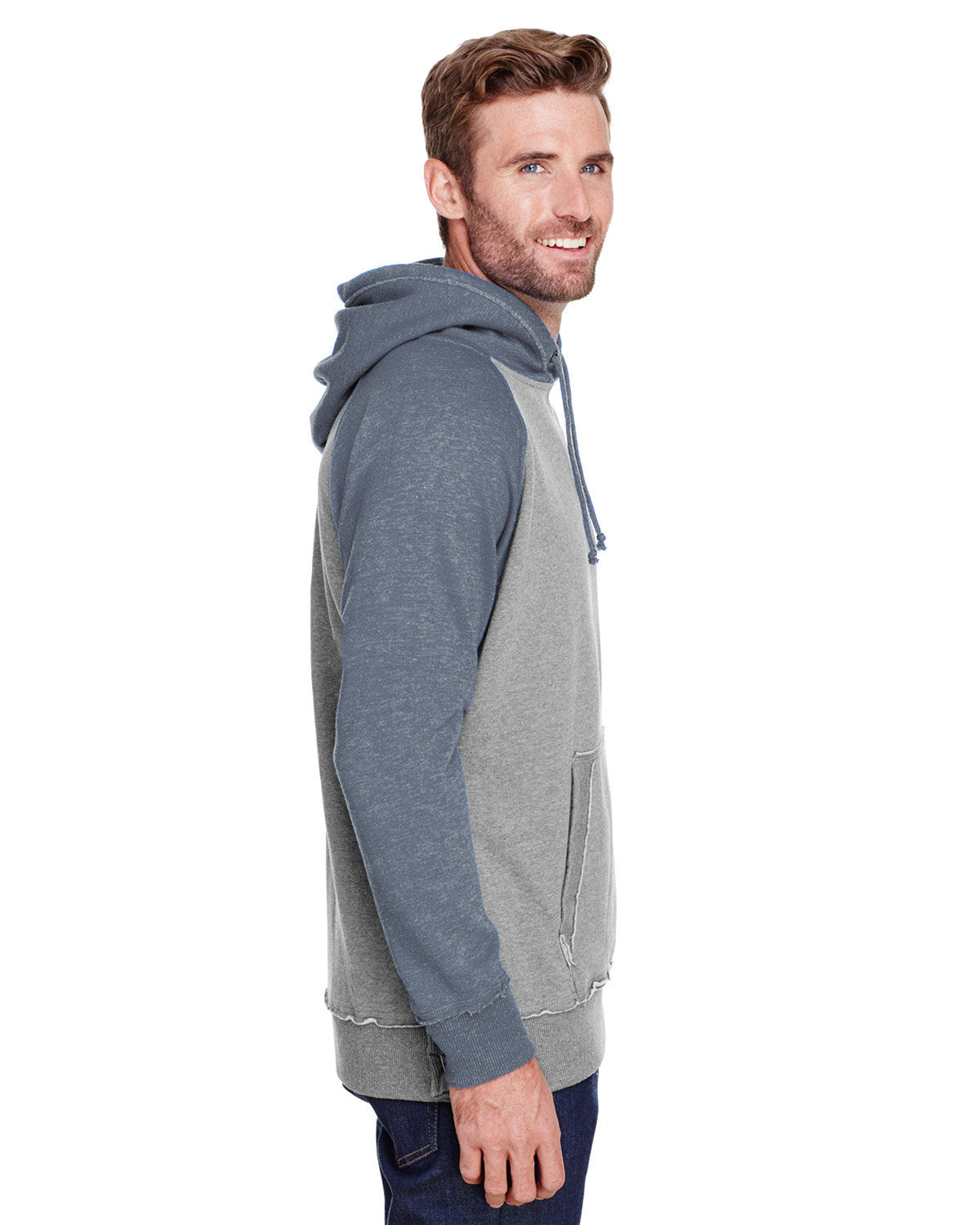 J. America Men's Vintage Heather Hooded Sweatshirt-3